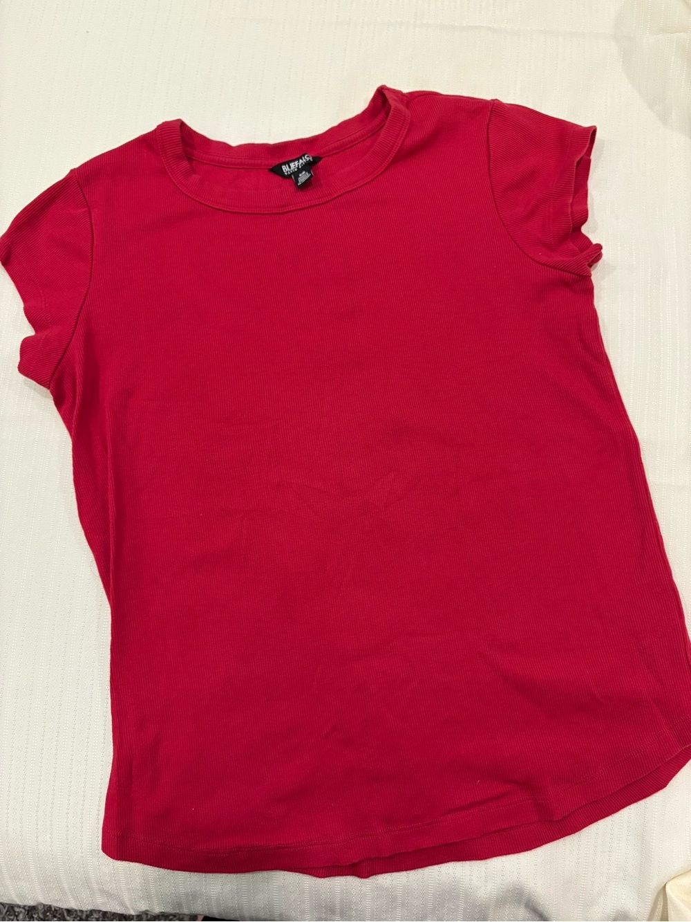 Buffalo David Bitton Women’s Red Short Sleeve Ribbed Tee